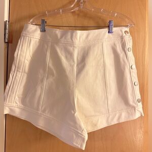 Derek Lam 10 Crosby white shorts with silver button details